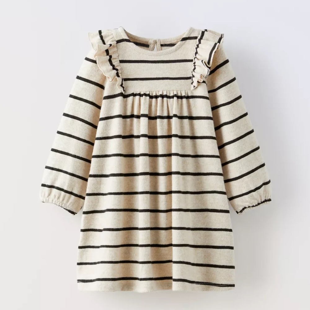 Zara Striped Soft Touch Long Sleeve Dress
